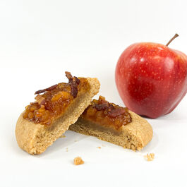 CRUMBLE COOKIE DE CANELA Y MANZANA CARAMELIZADA CON CRUJIENTE DE PANCETA